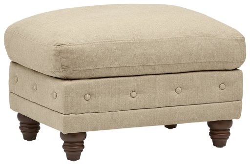 Amazon Brand – Stone & Beam Bradbury Chesterfield Modern Tufted Ottoman, 30.3"W, Hemp