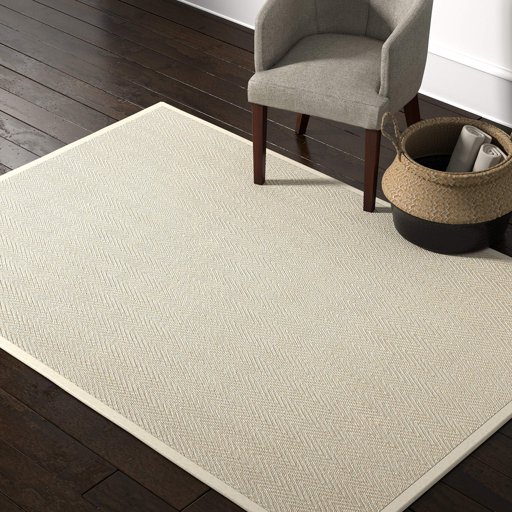 Amazon Brand – Rivet Elevated Chevron Patterned Area Rug, 5' x 7'6", Cream
