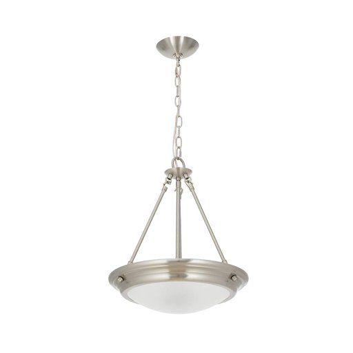 Amazon Brand – Ravenna Home Classic Integrated LED Pendant Light, Bulbs Included, Adjustable 18-72"H, Brushed Nickel
