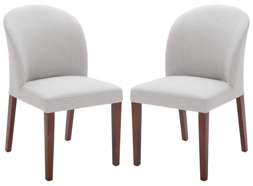 Amazon Brand – Rivet Contemporary Curved-Back Armless Dining Chair, 35"H, Felt Gray, Set of 2