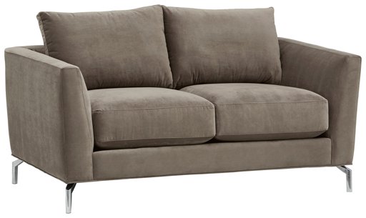 Amazon Brand – Rivet Emerly Modern Loveseat Sofa, 63"W, Pewter