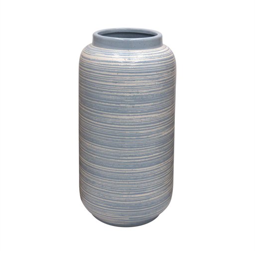 Amazon Brand – Stone & Beam Textured Modern Vase, 15.86"H, Blue