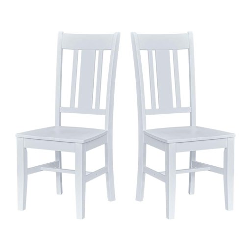 Amazon Brand – Ravenna Home Classic-Style Solid Pine Dining Chair, 40"H, White Finish, Set of 2