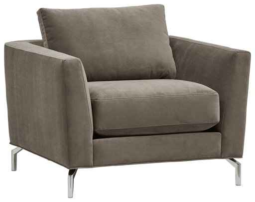 Amazon Brand – Rivet Emerly Modern Living Room Chair, 41"W, Pewter