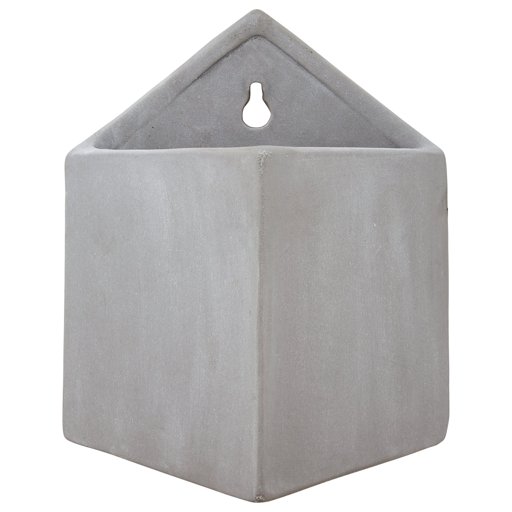 Amazon Brand – Rivet Pyramid-Shaped Wall Planter, 7.5"H, Modern Earthenware, Grey