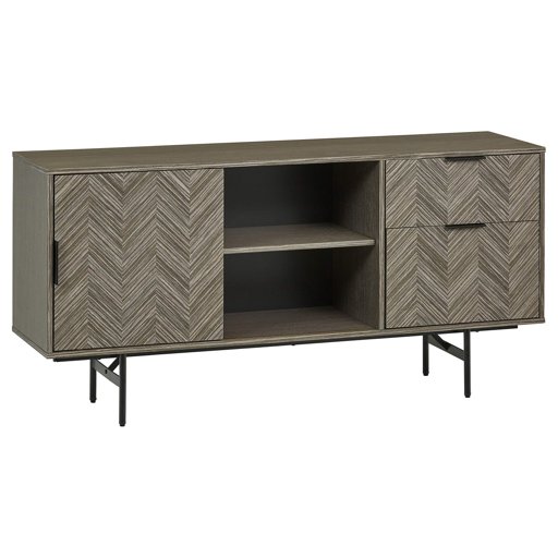 Amazon Brand – Rivet Corban Contemporary 2-Drawer Media Console, 75"W, Gray