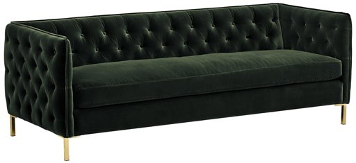 Amazon Brand – Rivet Eva Mid-Century Modern Tufted Velvet Down-Filled Sectional Sofa Couch, 87"W, Hunter Green