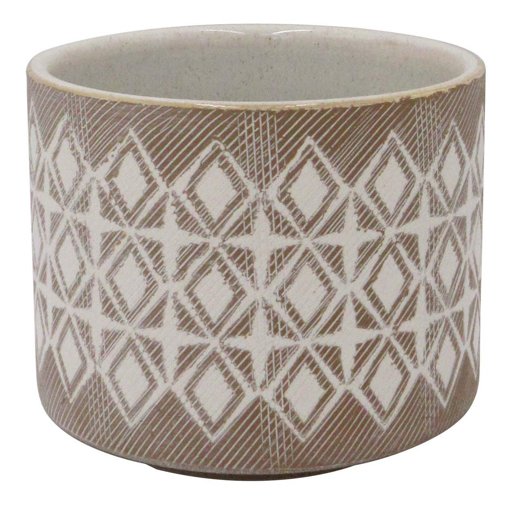 Amazon Brand – Rivet Geometric Ceramic Planter, 4.125"H, Prairie Sand