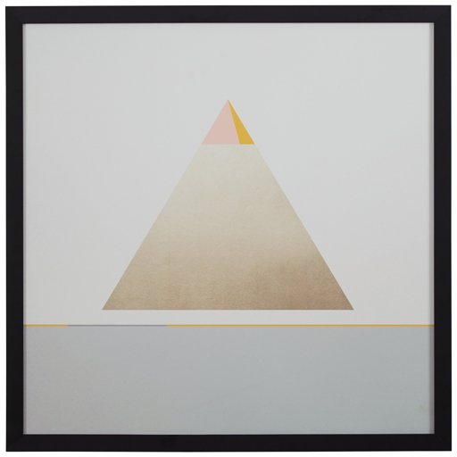Amazon Brand – Rivet Modern Gold Pyramid Triangle Print Wall Art, 20" x 20", Black Frame