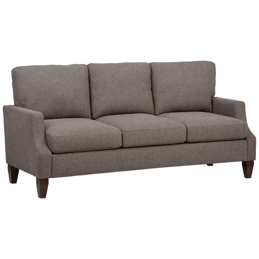 Amazon Brand – Ravenna Home Amanda Curved Arm Upholstered Sofa, 76"W, Dark Grey