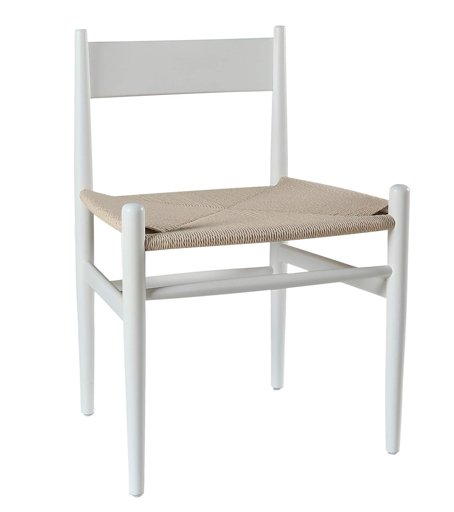 Stone & Beam Hallaway Classic Woven Low-Back Dining Chair, 30" H, Set of 2, White