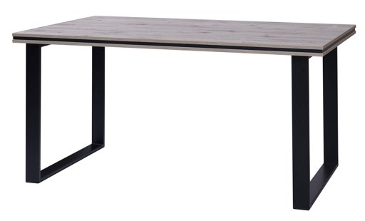 Amazon Brand - Movian Kuban Dining Table, 160 x 78 x 90cm, Brown Oak-Effect Table Top/Black Legs