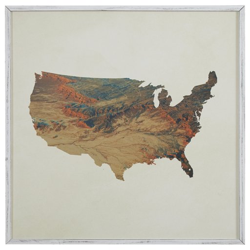Amazon Brand – Stone & Beam Abstract Topographic Print in White Wood Frame, 30" x 30"