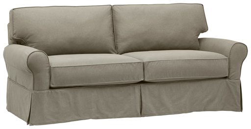 Amazon Brand – Stone & Beam Carrigan Modern Sofa Couch with Slipcover, 88.5"W, Grey Taupe