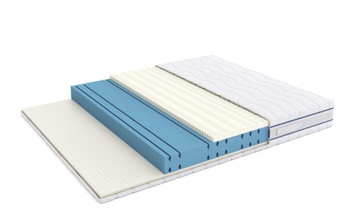 Marchio Amazon - Alkove - Materasso matrimoniale a tripla densità, double face, in memory foam e lattice, con coprimaterasso Sanitized® rimovibile, 160 x 200 x 23 cm