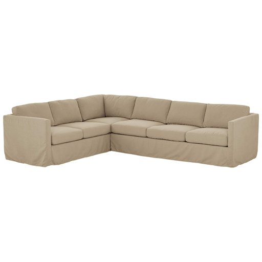 Amazon Brand – Stone & Beam Andover Slipcover Right-Facing L-Shaped Sectional, 124"W, Dove Fabric