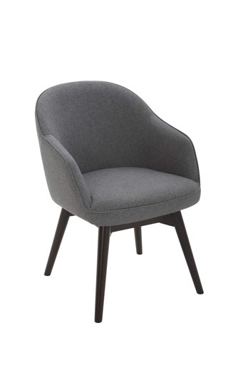 Amazon Brand – Rivet Vern Contemporary Round Back Swivel Dining Chair with Arms, 23"W, Graphite