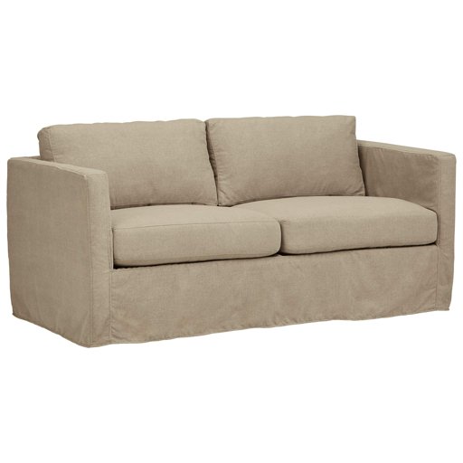 Amazon Brand – Stone & Beam Andover Slipcover Loveseat, 67"W, Dove Fabric