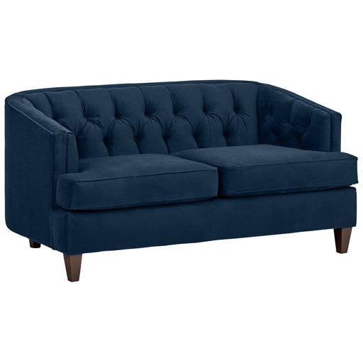Amazon Brand – Stone & Beam Leila Tufted Living Room Loveseat Sofa Couch, 69"W, Ink Blue