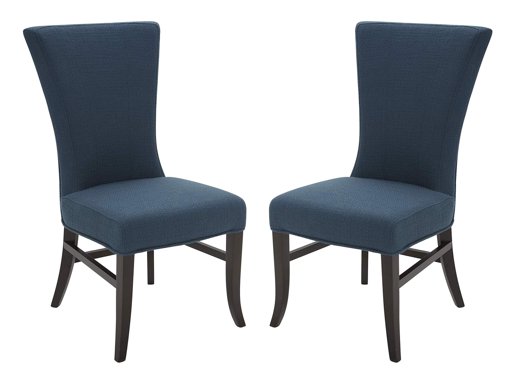 Amazon Brand – Stone & Beam Reinhart Classic Upholstered Dining Chair, 39"H, Set of 2, Cadet Blue