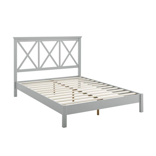 Amazon Brand – Stone & Beam Rustic Solid Pine Bed with Headboard, King, 81.89"W, Gray