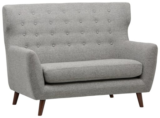 Amazon Brand – Rivet Hawthorne Mid-Century Tufted Modern Loveseat Settee Sofa, 57"W, Silver