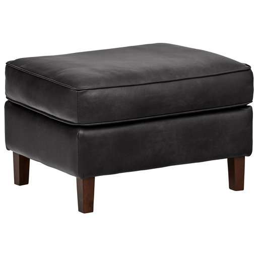 Amazon Brand – Rivet Lawson Modern Angled Leather Ottoman, 27"W, Charcoal