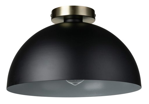 Amazon Brand – Rivet Single-Light Flush-Mount Ceiling Light with Metal Shade, 7"H, Black and Brass