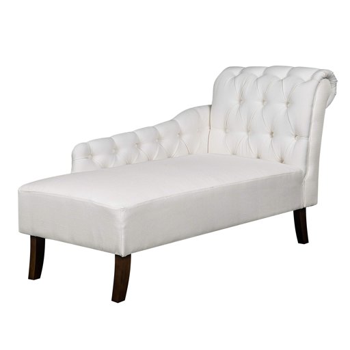 Amazon Brand – Ravenna Home Classic Tufted Chaise Lounge, 58.3" Length, Soft Cream