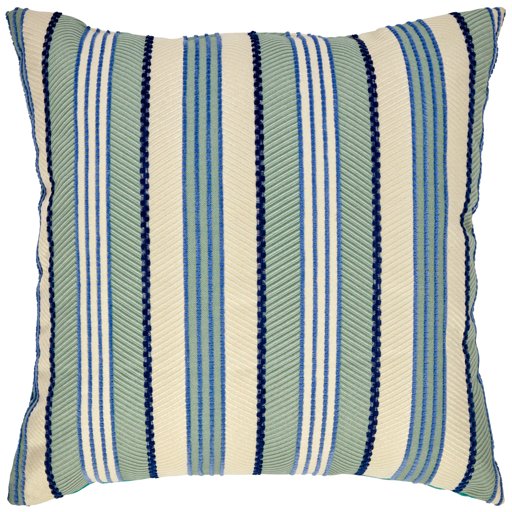 Amazon Brand – Rivet Casual Outdoor Striped Throw Pillow - 17 x 17 Inch, Aqua