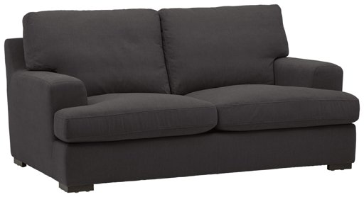 Amazon Brand – Stone & Beam Lauren Down-Filled Oversized Loveseat with Hardwood Frame, 74"W, Pepper