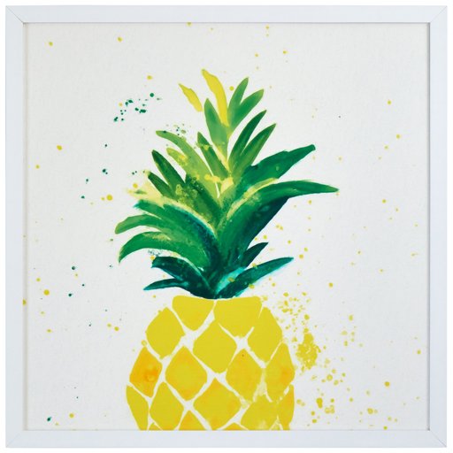 Amazon Brand – Rivet Pineapple Speck Print in White Wood Frame, 20" x 20"
