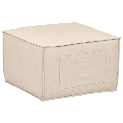Amazon Brand – Rivet Adrian Side Storage Pocket Cube Ottoman Pouf, 24.5"W, Neutral