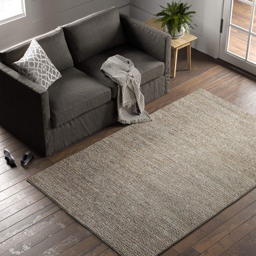 Amazon Brand – Stone & Beam Braided Jute Area Rug, 5 x 8 Foot, Smoke