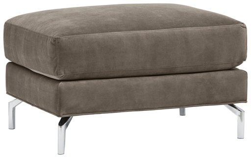 Amazon Brand – Rivet Emerly Modern Ottoman, 33"W, Pewter