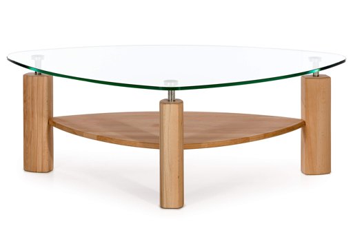 Marca Amazon - Alkove - Hayes - Mesa de centro moderna de madera maciza con superficie de cristal (haya)