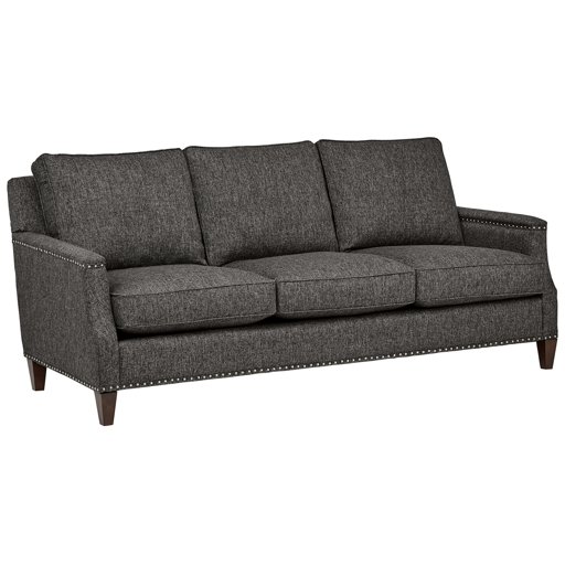 Amazon Brand – Stone & Beam Marin Nailhead Studded Sofa Couch, 87"W, Charcoal
