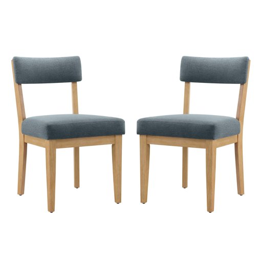 Amazon Brand – Stone & Beam Bergen Upholstered Dining Chair with Wood Legs, Set of 2, 20"W, Gray