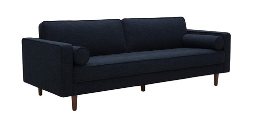 Amazon Brand – Rivet Aiden Mid-Century Sofa with Tapered Wood Legs, 87"W, Wathet Blue