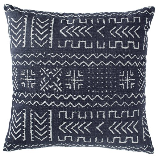 Amazon Brand – Rivet Mudcloth-Inspired Decorative Throw Pillow, 17" x 17", Navy