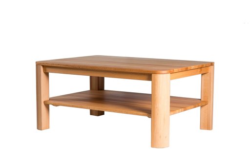 Amazon Brand - Alkove Hayes Rectangular Solid Wood Coffee Table with 1-Shelf, 100 x 70 x 45cm, Core Beech