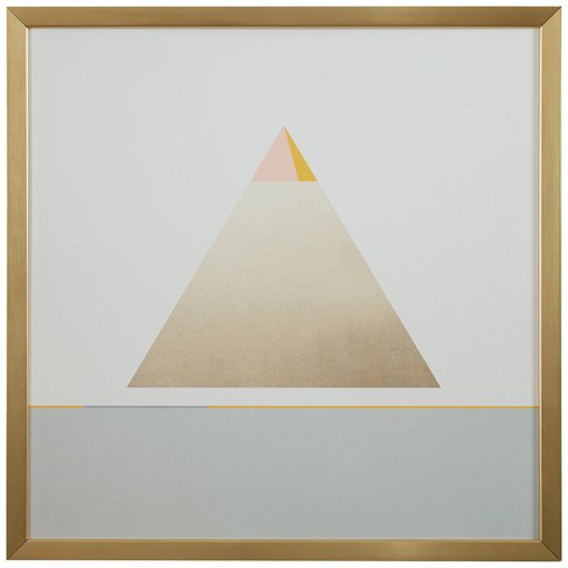 Amazon Brand – Rivet Modern Gold Pyramid Triangle Print Wall Art, 20" x 20", Gold Frame