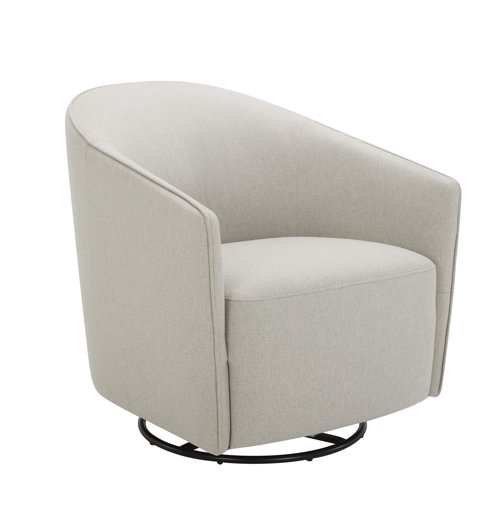 Amazon Brand – Rivet Stowell Modern Low-Profile Glider Chair with Sloping Back and Arms, 29.5"W, Sunday Silver