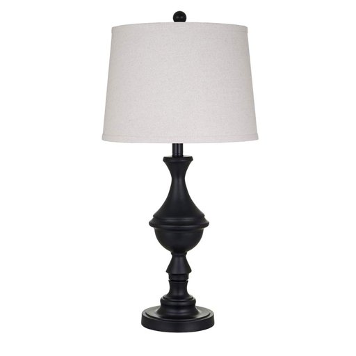 Amazon Brand – Ravenna Home Classic Traditional Matte Table Lamp with LED Light Bulb, 28.25"H, Black