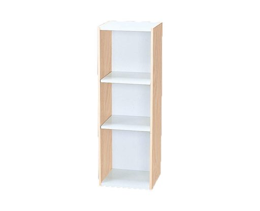 Movian Space Saving Shelf UB-9030 L.Brown/White Iris Ohyama-Meuble de Rangement Petit Espace/Etagere modulable Gain de Place UB-9030-Chêne Clair et Blanc, 30 x 29 x 90 cm, Bois, Beige, 30 cm