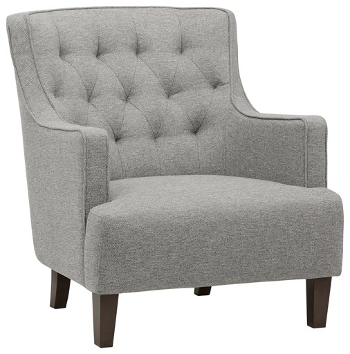 Amazon Brand – Stone & Beam Decatur Modern Tufted Wingback Living Room Accent Chair, 32.3"W, Silver