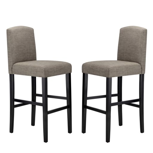 Amazon Brand – Ravenna Home Modern Bar Stool with Back, 44 Inch Height, Grey, Set of 2