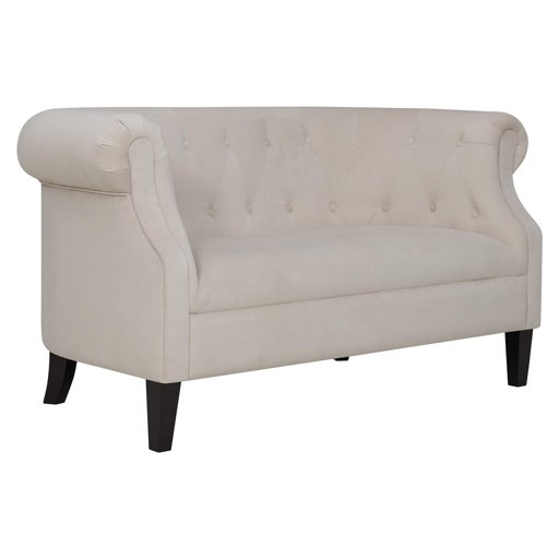 Amazon Brand – Ravenna Home Westcott Tufted Loveseat Sofa Couch, 60"W, Cream Velvet