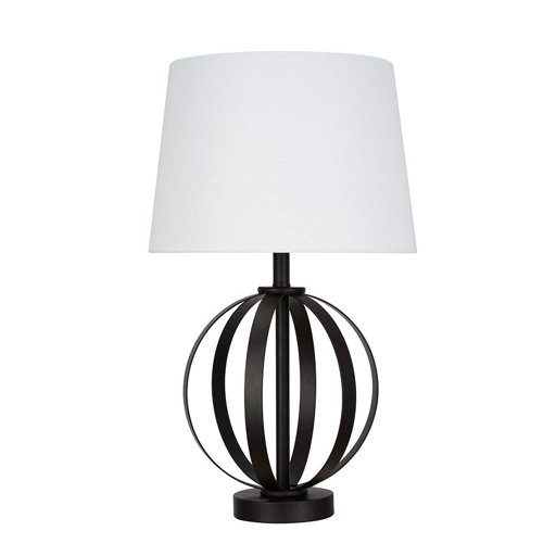 Amazon Brand – Ravenna Home Round Base Table Lamp with LED Light Bulb, 20"H, Dark Bronze