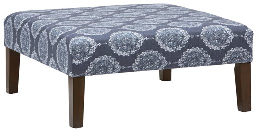 Amazon Brand – Stone & Beam Benton Square Ottoman, 35"W, Damask Navy